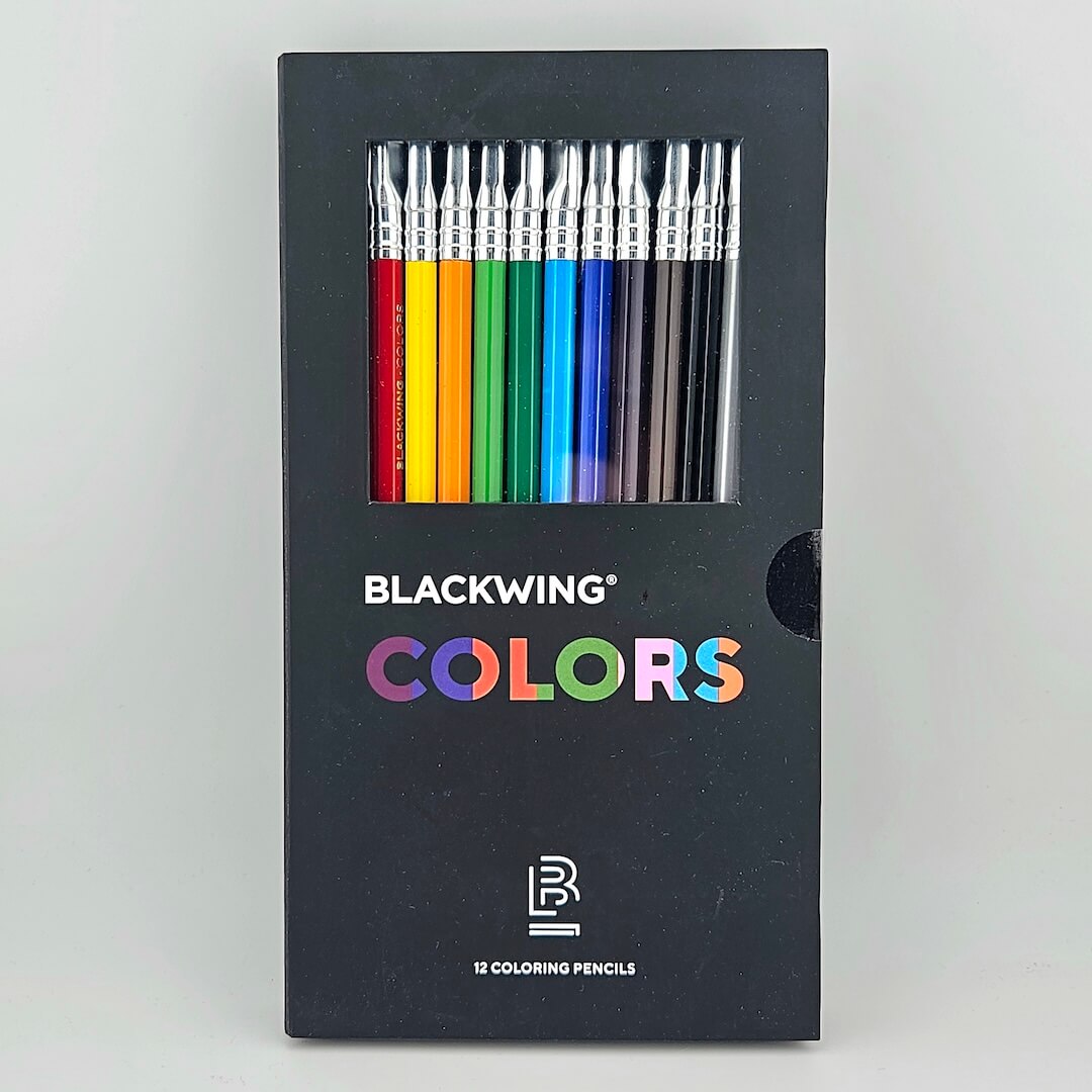 Blackwing Colors coloring pencils set in packaging on a light gray background
