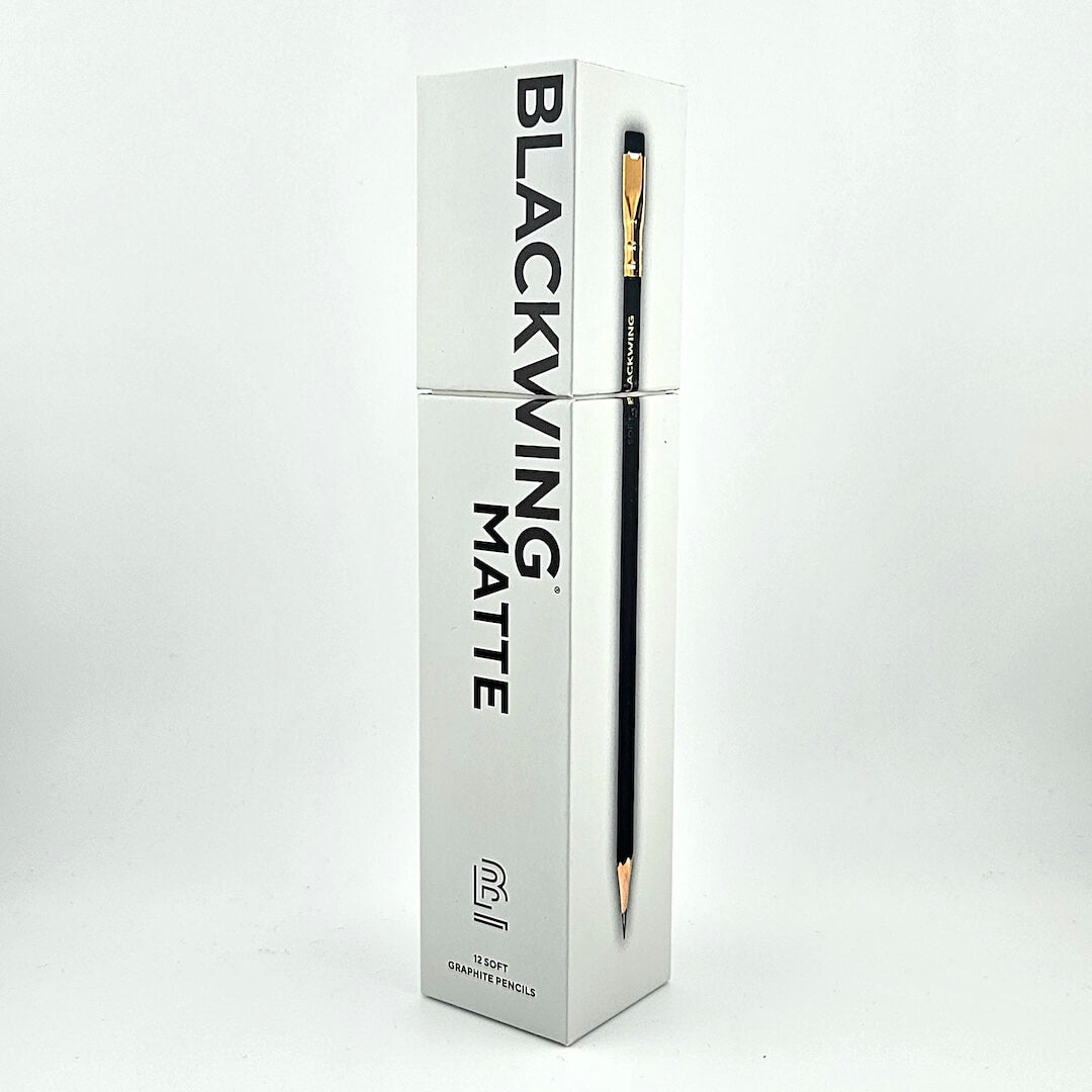 Blackwing Matte pencil with packaging on a white background