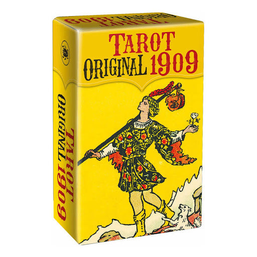 box of tarot deck packaging on white background.