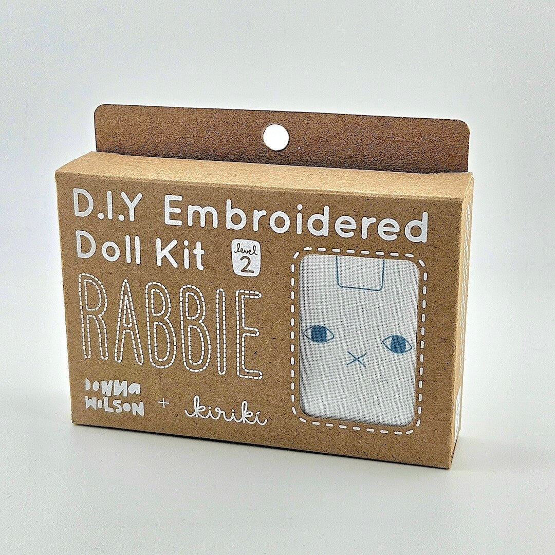 D.I.Y Embroidered Doll Kit packaging with a cat design on a white background