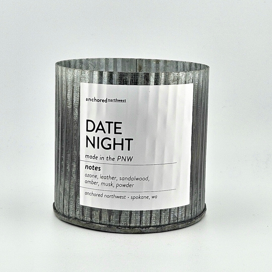 Candle with a label on a white background