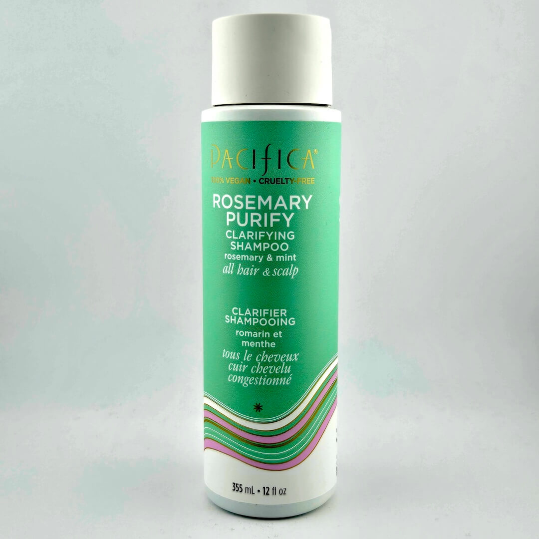 Pacifica Rosemary Purify Clarifying Shampoo bottle on a light gray background