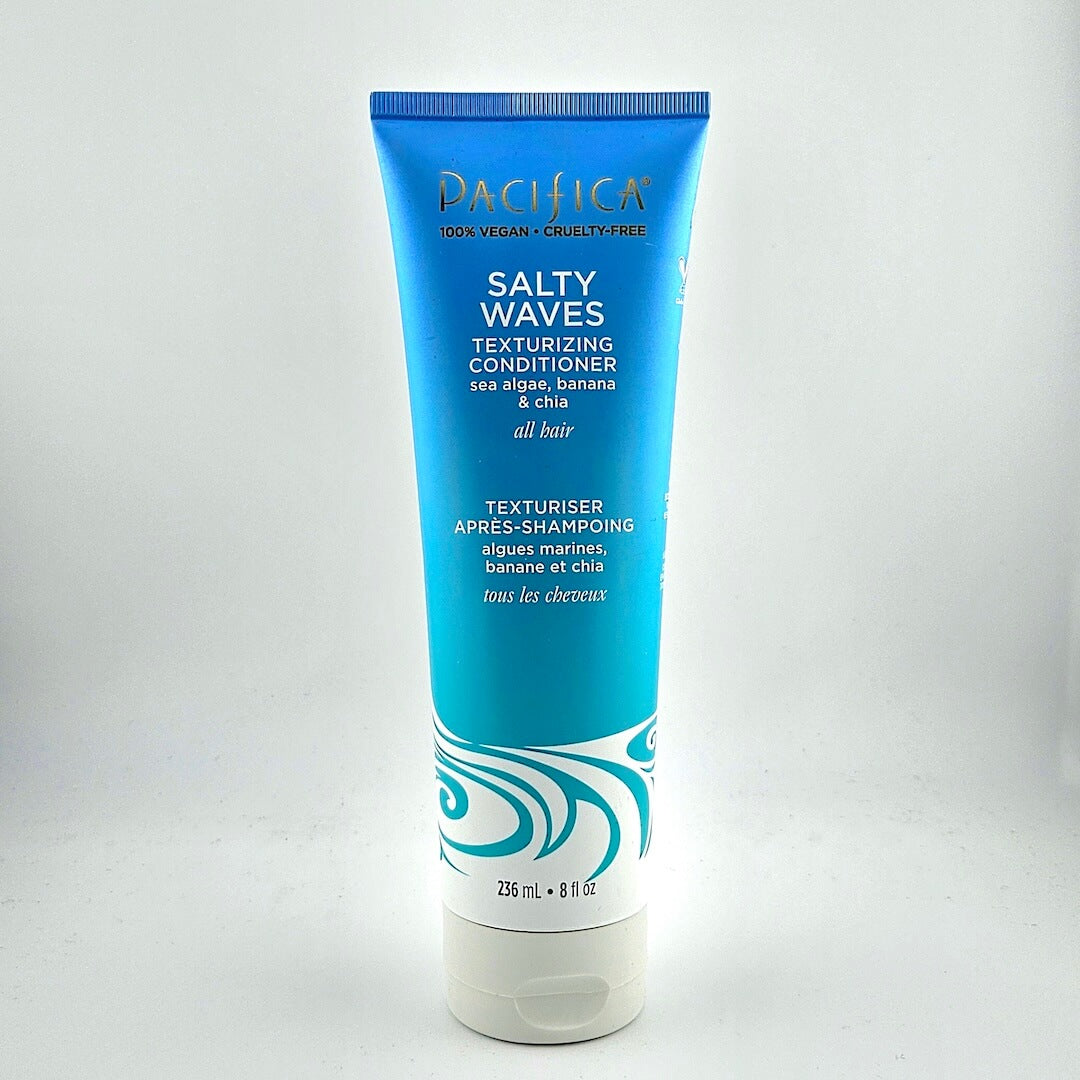 Blue tube of Pacifica Salty Waves conditioner on a white background