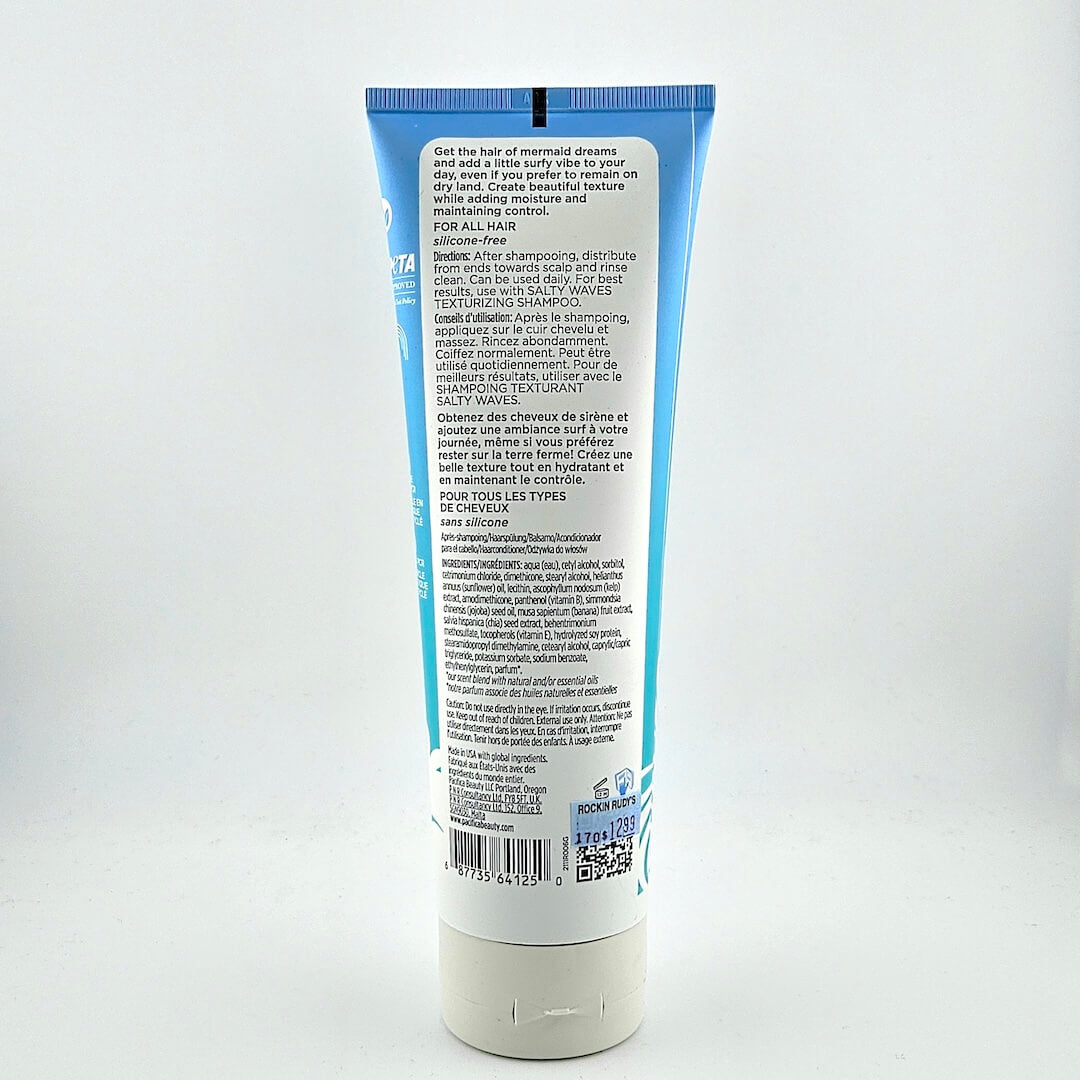 Back label of a hair care product on a white background