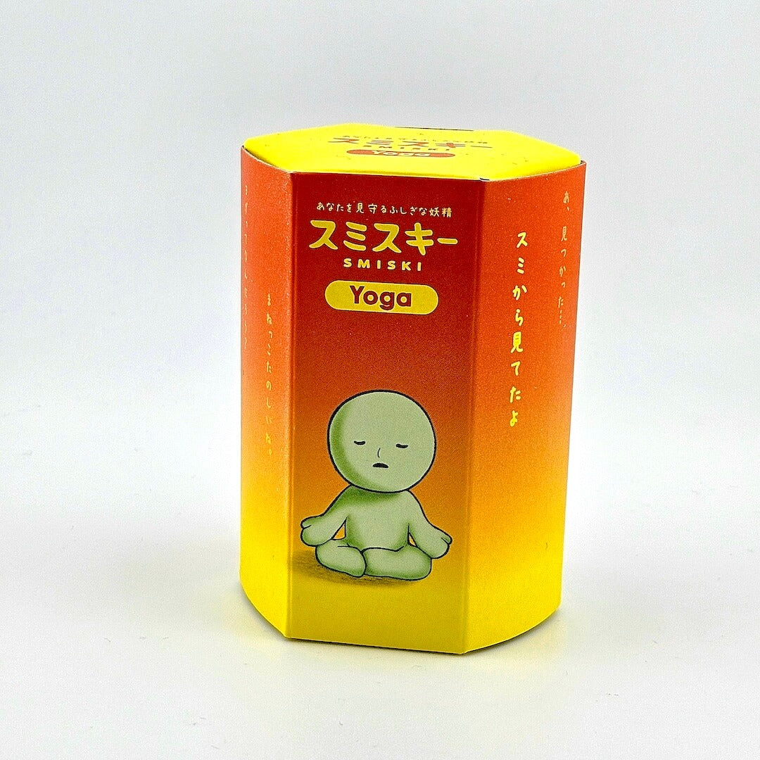 SMISKI Yoga product packaging with a cartoon character on a white background
