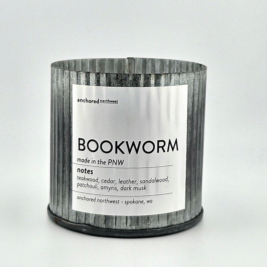 Candle with a label on a white background