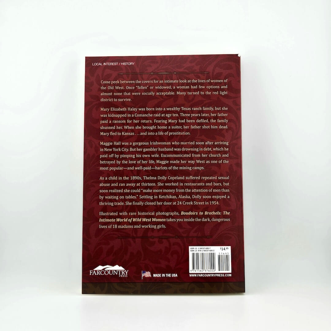 Back cover of a book with text and a logo on a white background