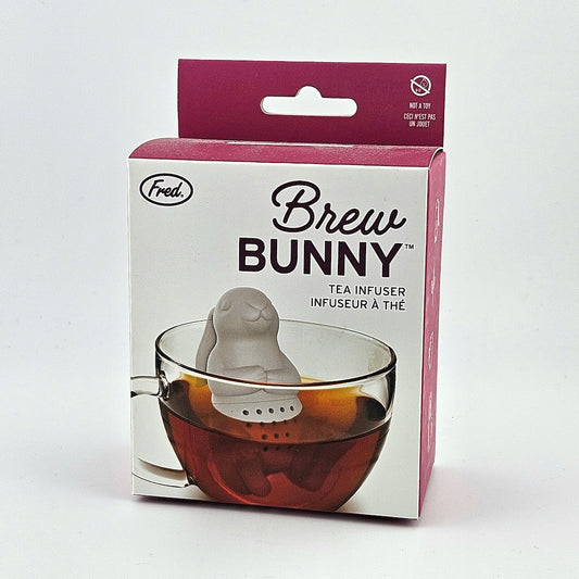 Packaging of Brew Bunny tea infuser with a white background