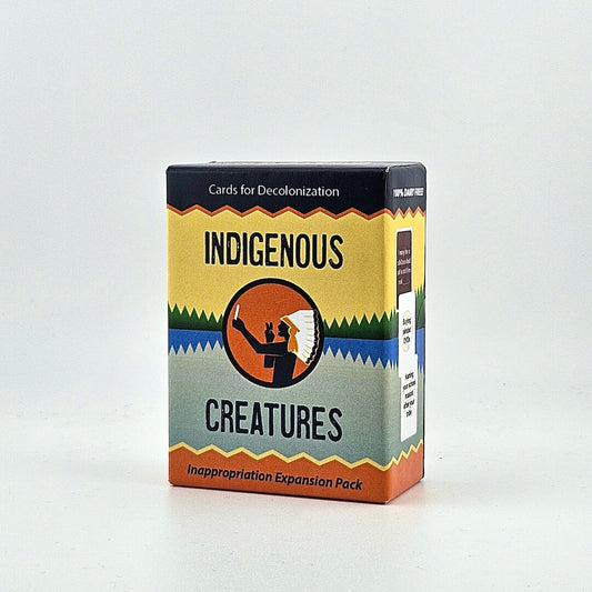 Box of 'Indigenous Creatures' expansion pack for a game on a white background