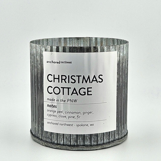 Candle with a label on a white background