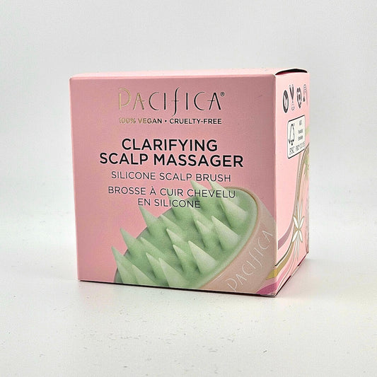 Pink box with green spiked brush on front with gold text against white background.