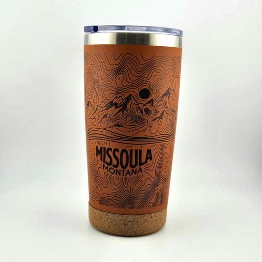 Tumbler with 'Missoula Montana' design on a white background