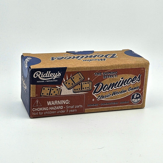 Box of Ridley's Dominoes game on a white background