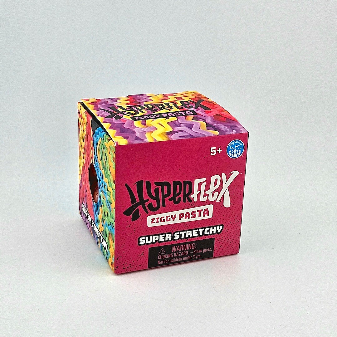 Box of Hyperflex Ziggy Pasta with colorful packaging on a white background