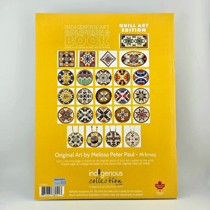 Indigenous Art Colouring Book Quill Art Edition on a gray background