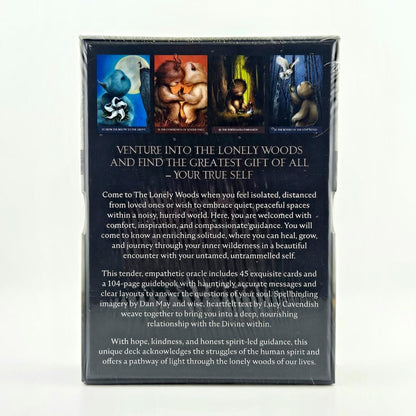 Card deck packaging with artwork and text on a white background
