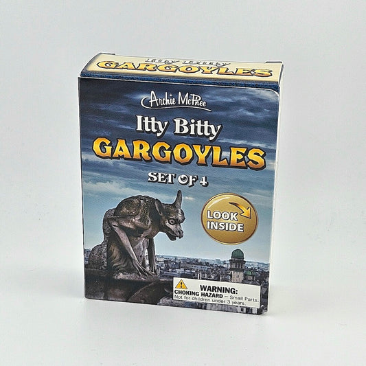 Box of Itty Bitty Gargoyles toy set by Archie McPhee on a white background