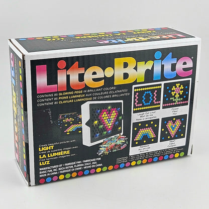Box of Lite-Brite toy on a gray background