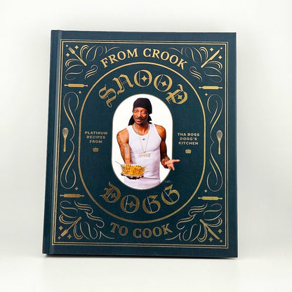 Cover of Snoop Dogg's cookbook against white background. 