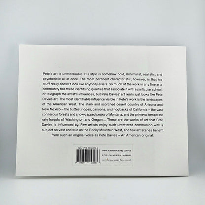 White book with text summary against white background.
