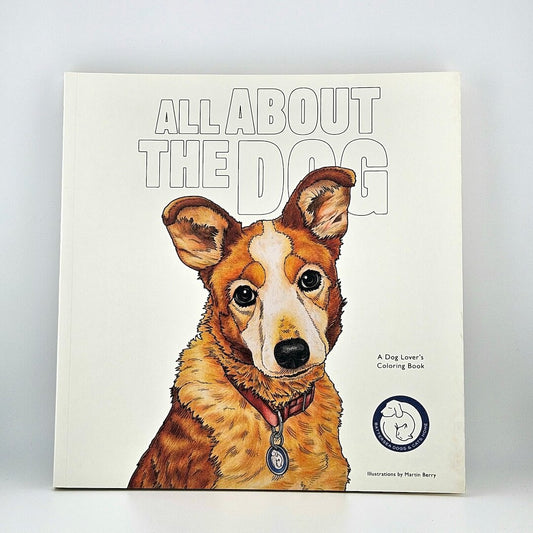 White book with illustration of dog against white background.