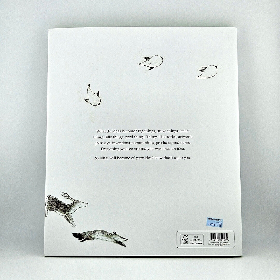 White hardcover book with synopsis and product details. 