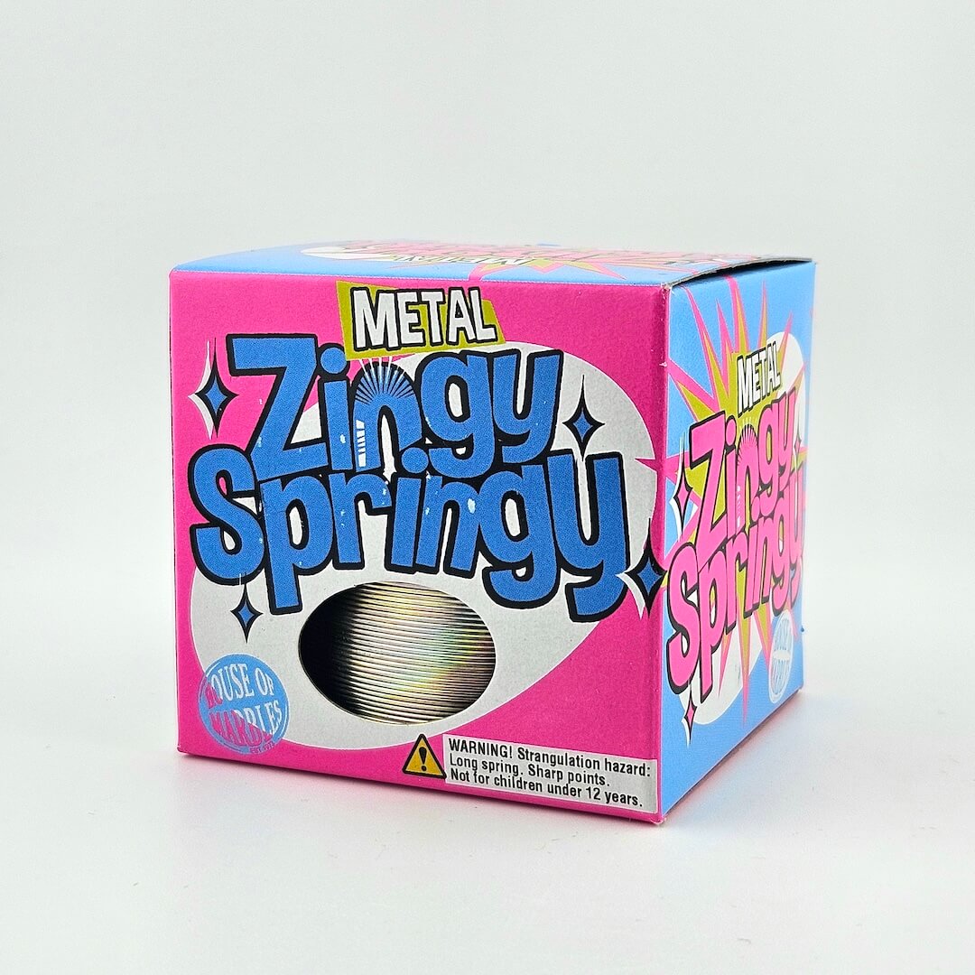 Box of Metal Zingy Springy on a white background