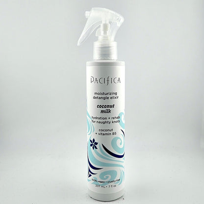 Pacifica coconut milk hair care product on a gray background