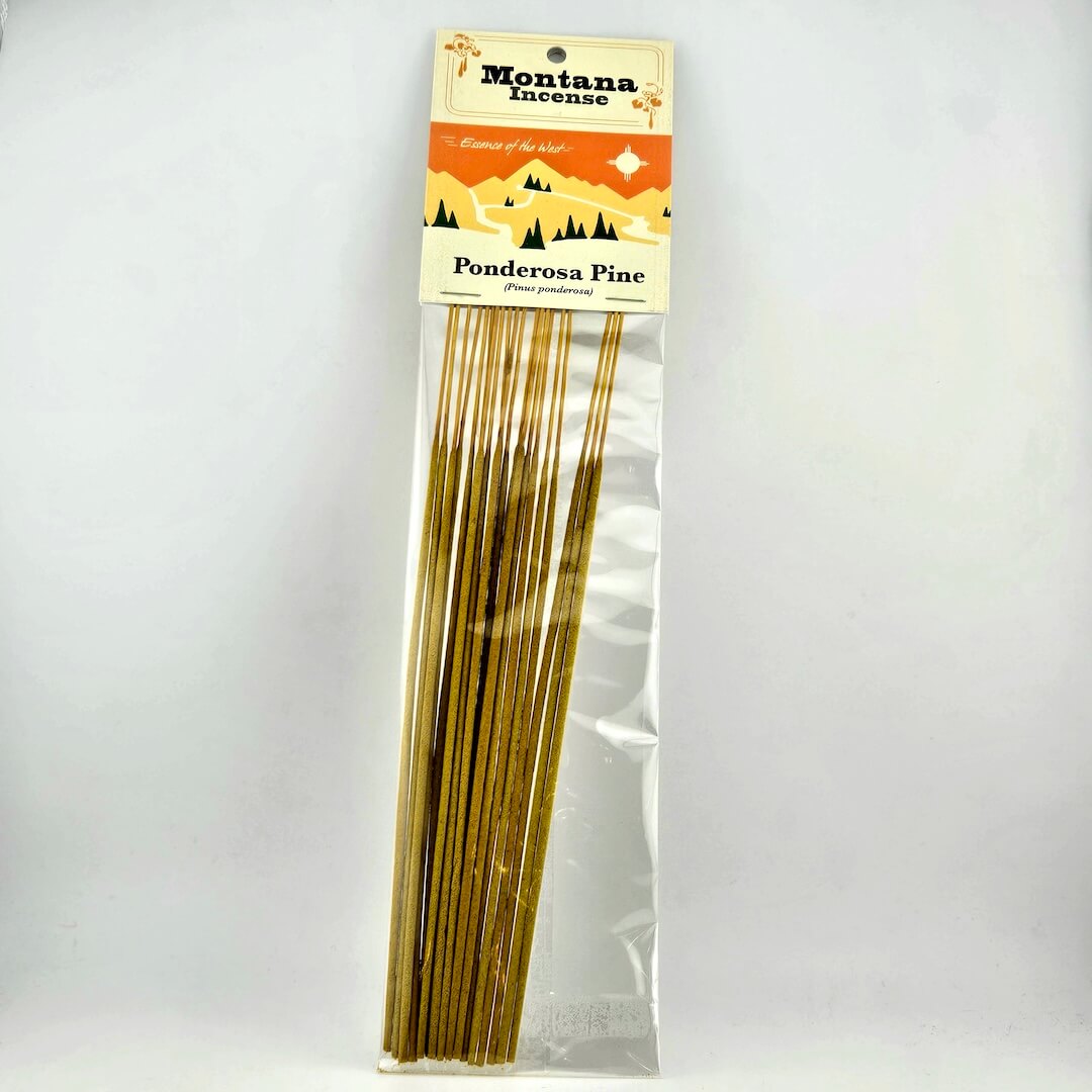 Pack of Montana Incense Ponderosa Pine incense sticks on a white background