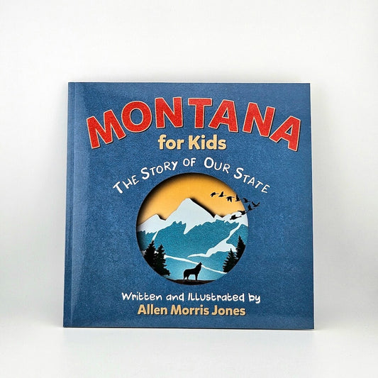 Book titled 'Montana for Kids: The Story of Our State' on a white background