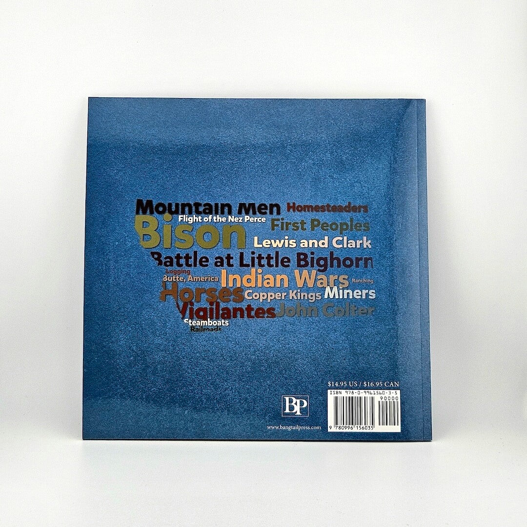 Blue book cover with text on a white background