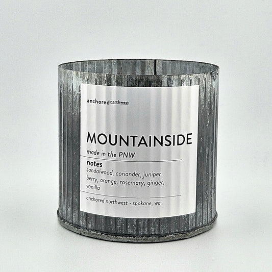 Candle with a label on a white background
