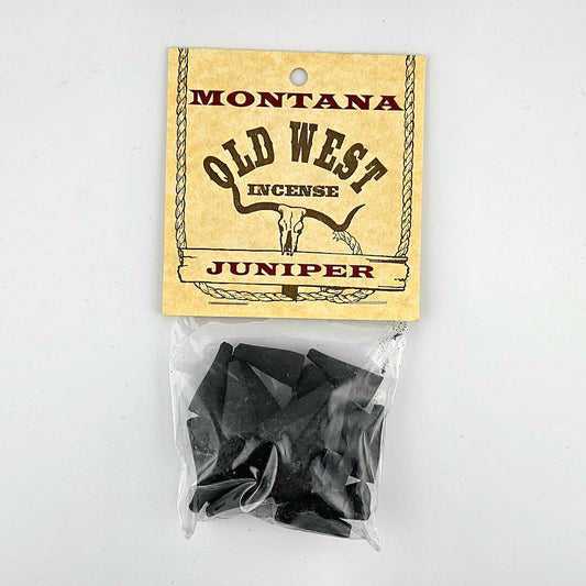 Montana Old West Juniper incense packaging on a white background