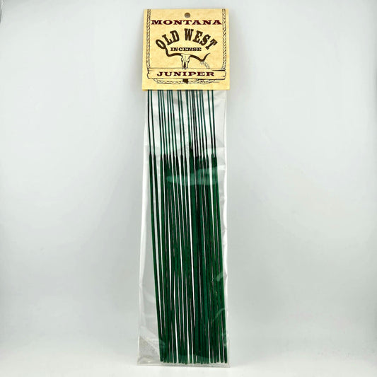 Pack of Montana Old West Incense Juniper sticks on a white background