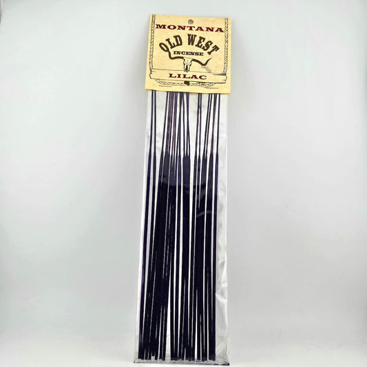 Pack of Montana Old West Incense sticks with a lilac scent on a white background