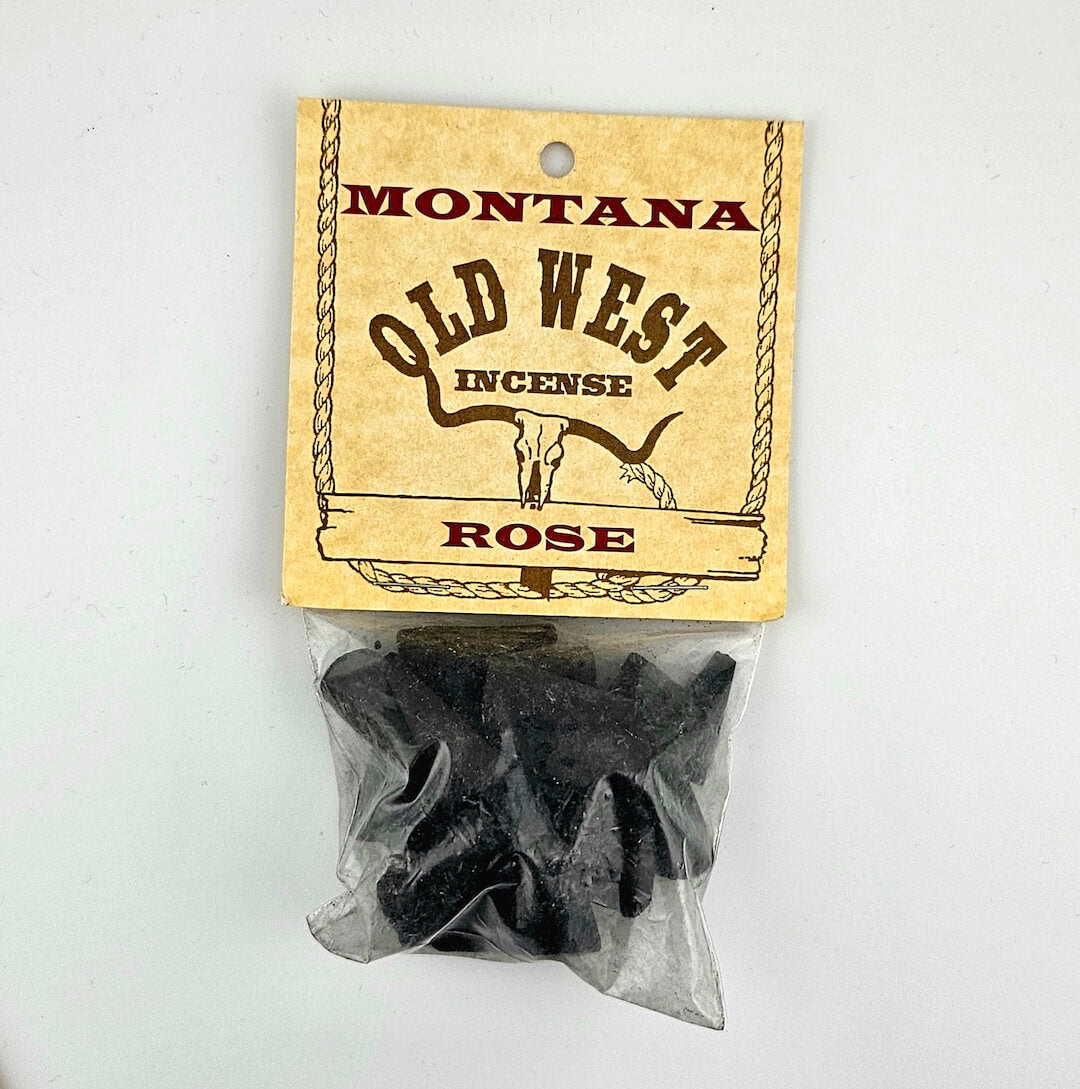 Montana Old West Incense Rose packaging on a white background