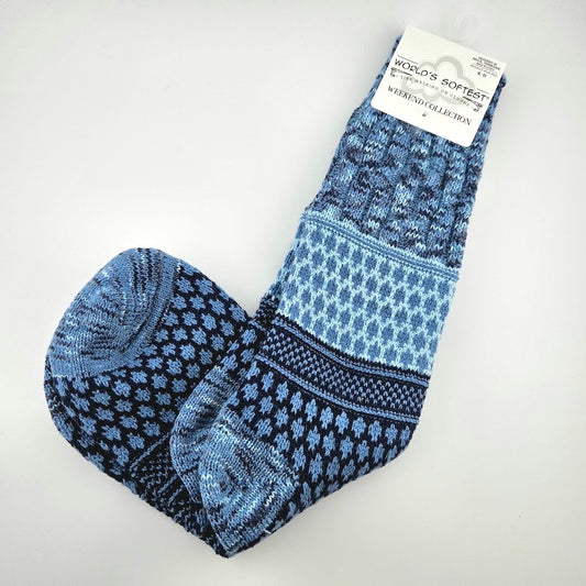 Pair of brightly colored socks with visible brand label against light gray background.