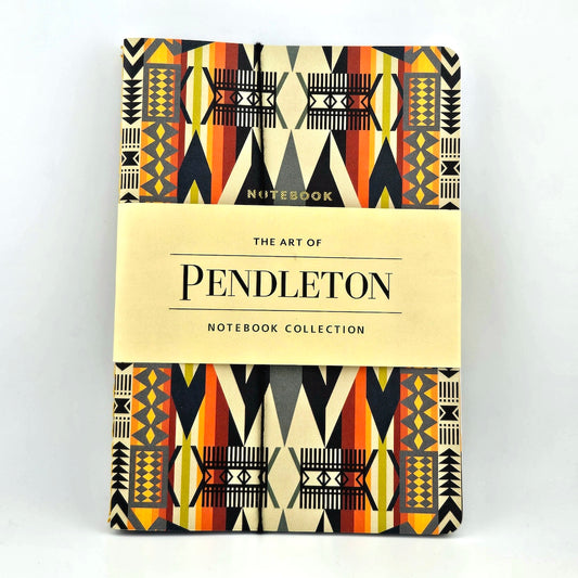 Notebook with Pendleton pattern on a white background