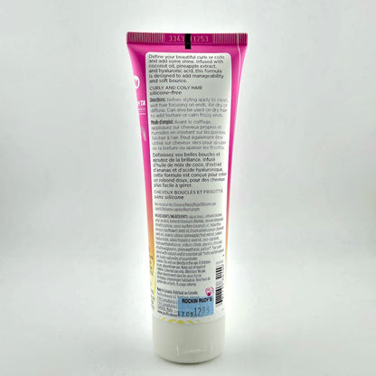 Backside of bottle with black text for instructions and ingredients against white background.