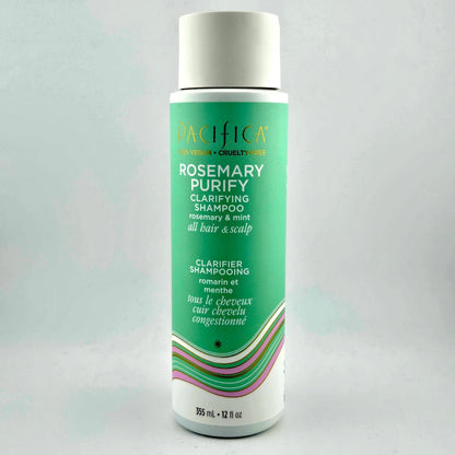 Pacifica Rosemary Purify Clarifying Shampoo bottle on a light gray background