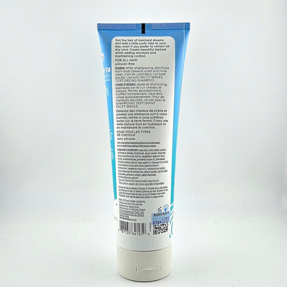 Back label of a hair care product on a white background