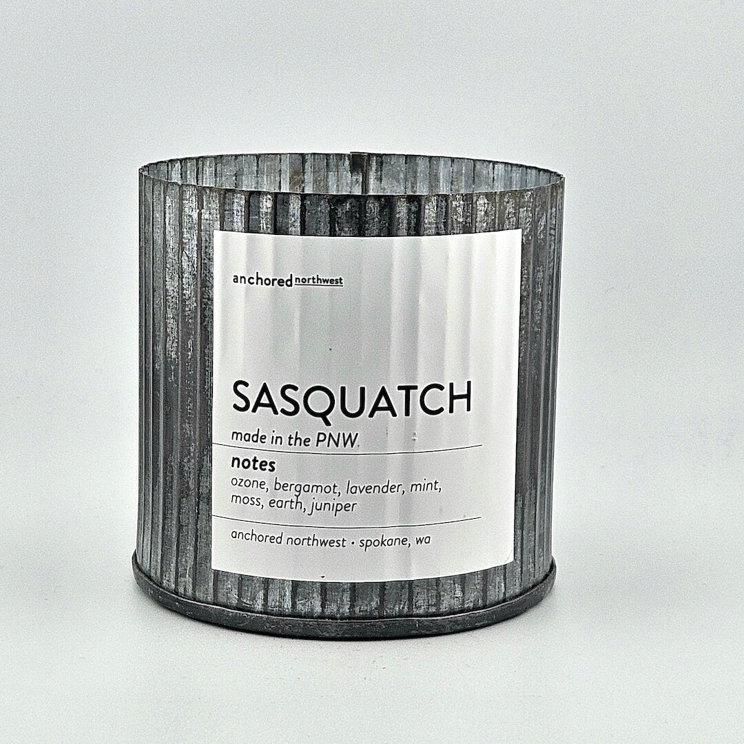 Candle with a label on a white background