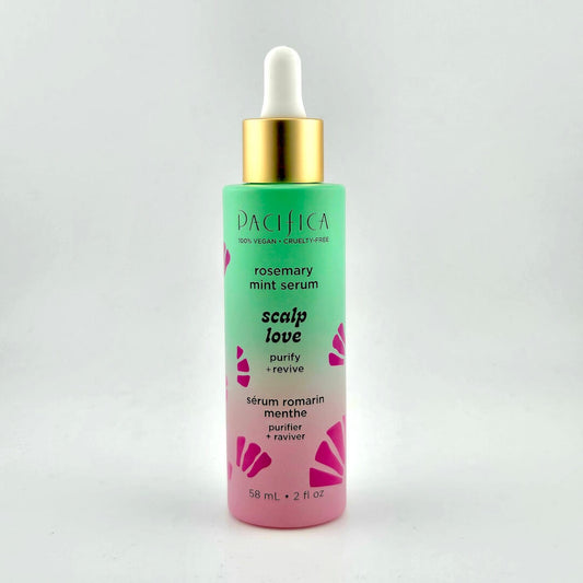 Pacifica Scalp Love rosemary mint serum bottle on a light gray background