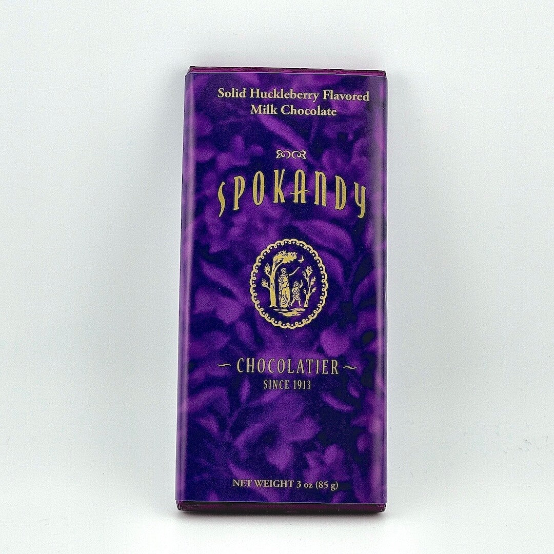 Spokandy chocolate bar packaging on a white background