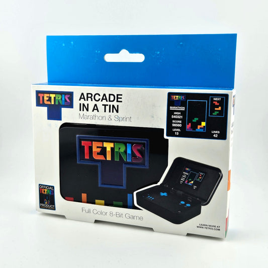 Tetris Arcade in a Tin packaging on a white background