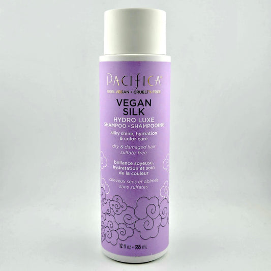 Pacifica Vegan Silk shampoo bottle on a white background