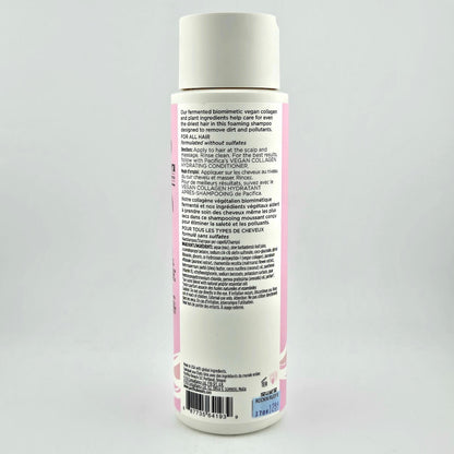 Bottle with label on a gray background