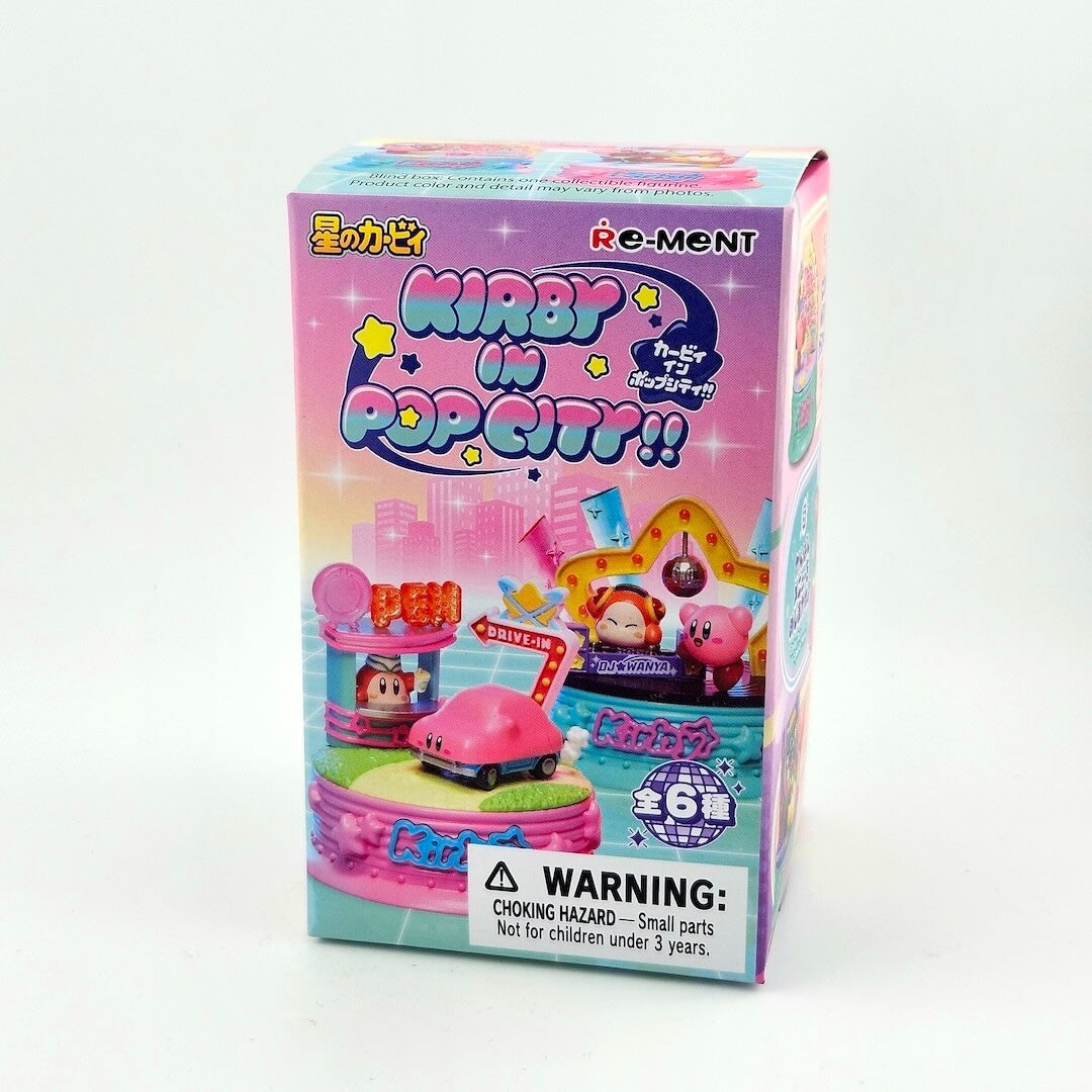 Box of Kirby in Pop City toy set with colorful design and Kirby character on a white background